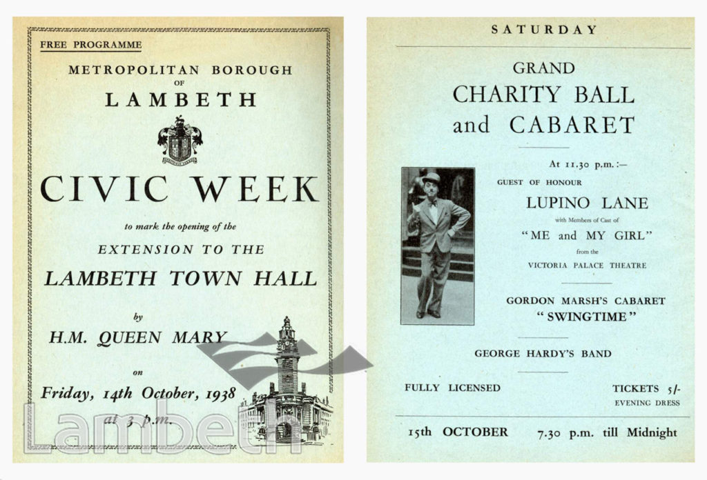 CIVIC WEEK, LAMBETH TOWN HALL, BRIXTON CENTRAL: PROGRAMME