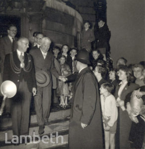 LAMBETH TOWN HALL, BRIXTON CENTRAL: CHAPLIN'S VISIT