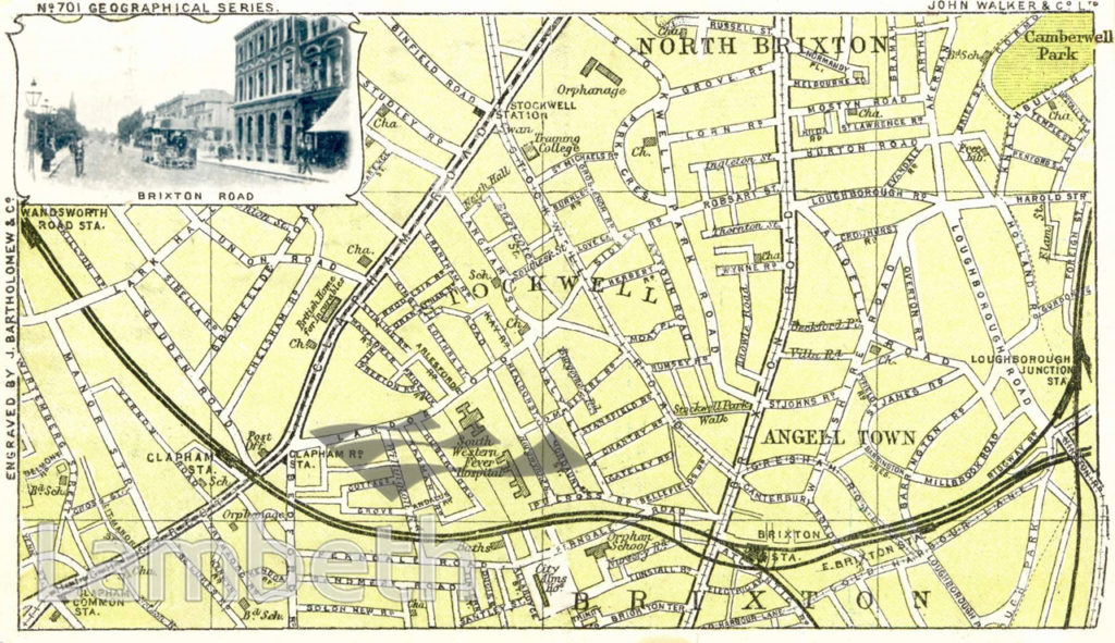 STOCKWELL AND NORTH BRIXTON : POSTCARD MAP