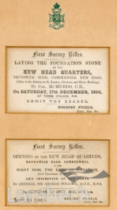 FIRST SURREY RIFLES : INAUGURATION PASSES