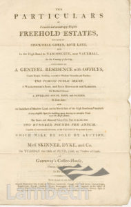 STOCKWELL GREEN: SALE CATALOGUE