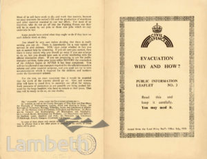 CIVIL DEFENCE, LEAFLET No. 3: WORLD WAR II