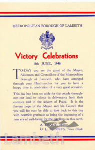 VICTORY CELEBRATIONS, INVITATION CARD: WORLD WAR II