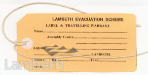 CIVIL DEFENCE, TRAVELLING LABEL: WORLD WAR II