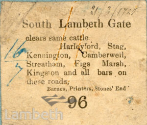TOLL GATE, KENNINGTON: TICKET