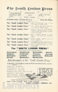 SOUTH LONDON PRESS: ADVERTISEMENT
