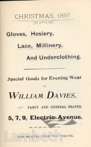 WILLIAM DAVIES, ELECTRIC AVENUE: ADVERTISEMENT