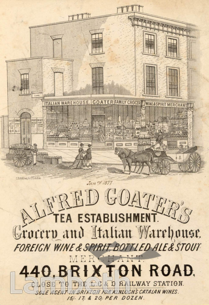 ALFRED GOATER, BRIXTON ROAD, BRIXTON CENTRAL