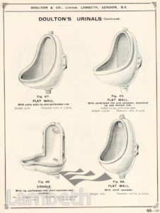 DOULTON POTTERY CATALOGUE, SANITARY APPLIANCES