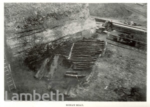 ROMAN BOAT FOUND NEAR BELVEDERE ROAD, WATERLOO