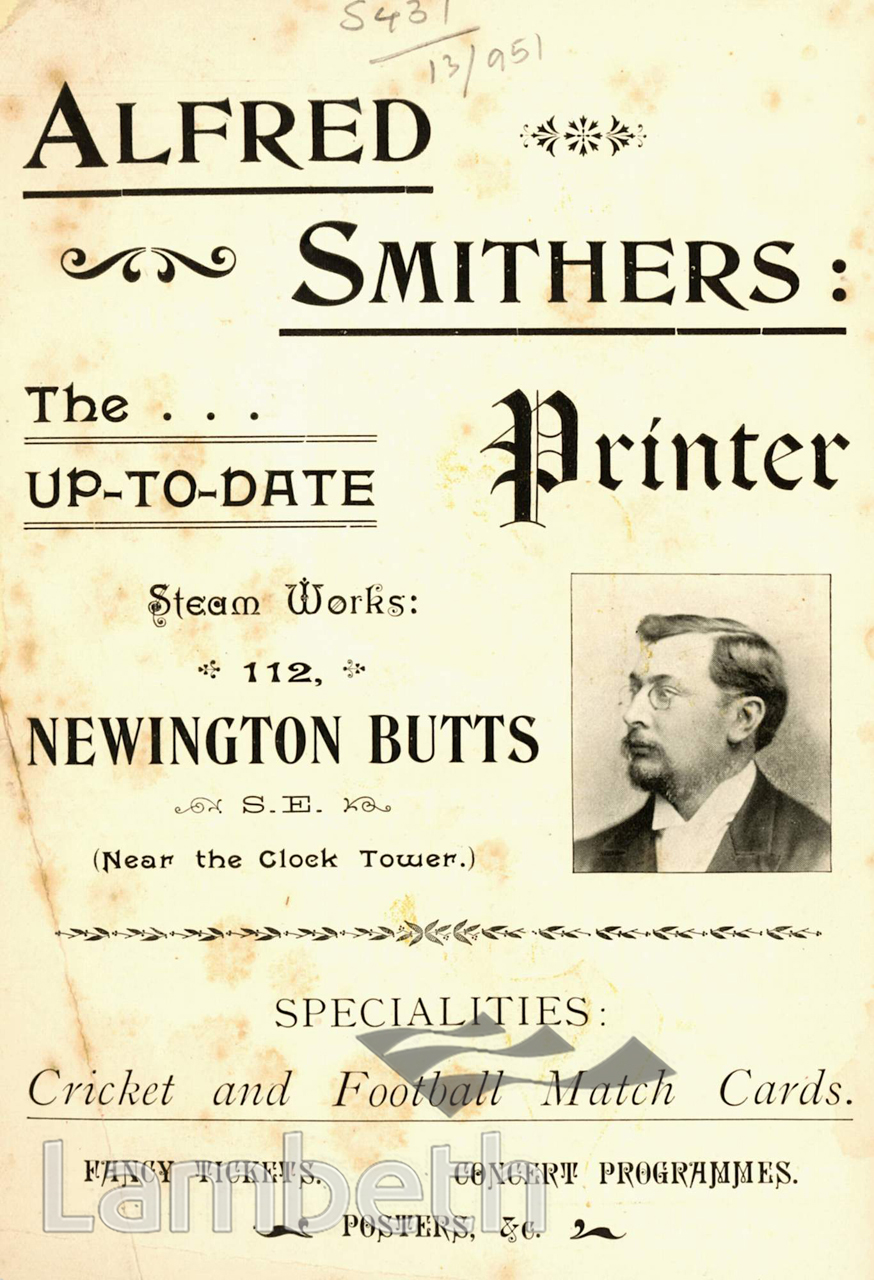 ALFRED SMITHERS, NEWINGTON BUTTS, KENNINGTON