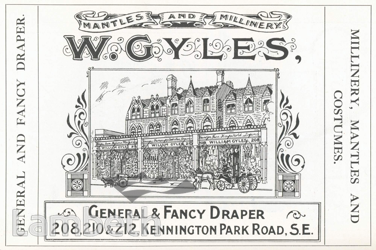 W.GYLES, KENNINGTON PARK ROAD, KENNINGTON : ADVERTISEMENT