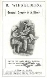 B.WIESELBERG, LOWER MARSH, WATERLOO : ADVERTISEMENT