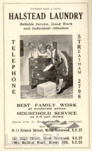 HALSTEAD LAUNDRY, HIGH STREET, WEST NORWOOD: ADVERTISEMENT