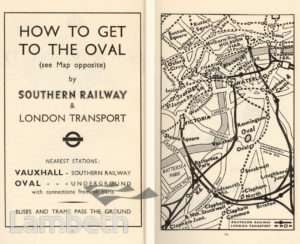 SURREY COUNTY CRICKET CLUB, KENNINGTON: TRANSPORT MAP