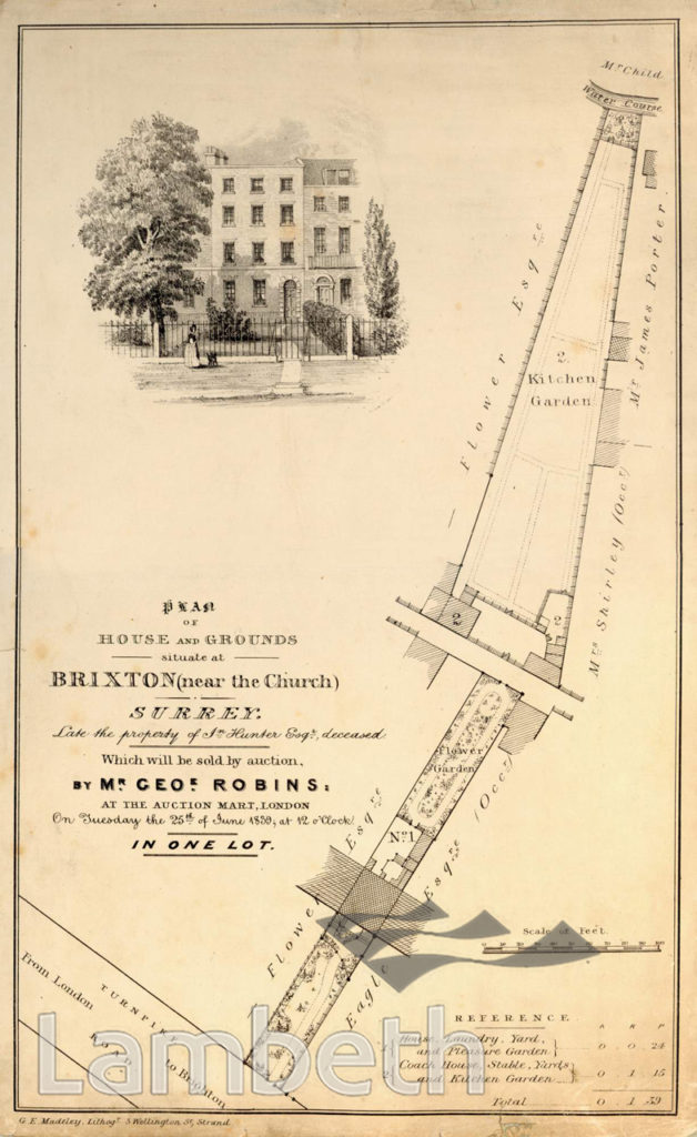 PLAN OF HOUSE AND GROUNDS,1 TURNPIKE ROAD, BRIXTON