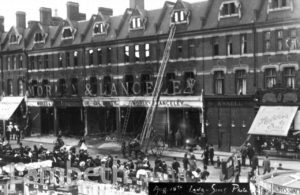 FIRE AT MORLEY'S STORE, BRIXTON ROAD, BRIXTON CENTRAL