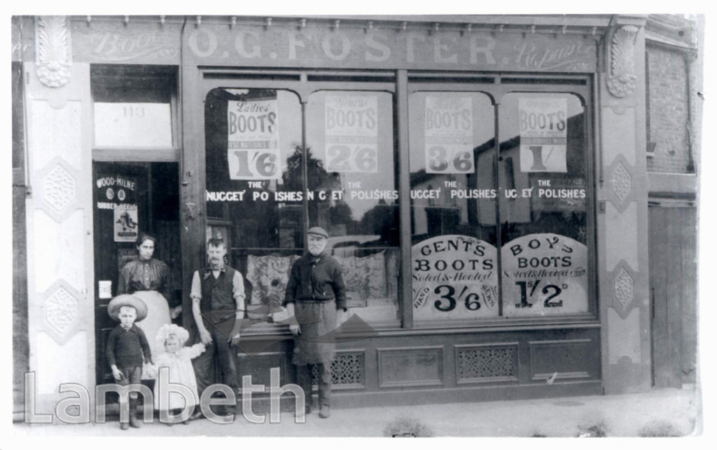 O.G.FOSTER, BOOTMAKER, DALBERG ROAD, BRIXTON CENTRAL