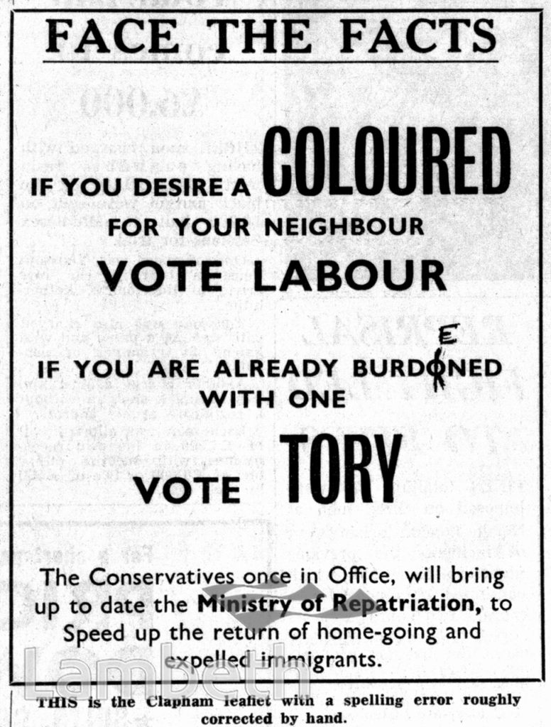 TORY ELECTION PAMPHLET, CLAPHAM