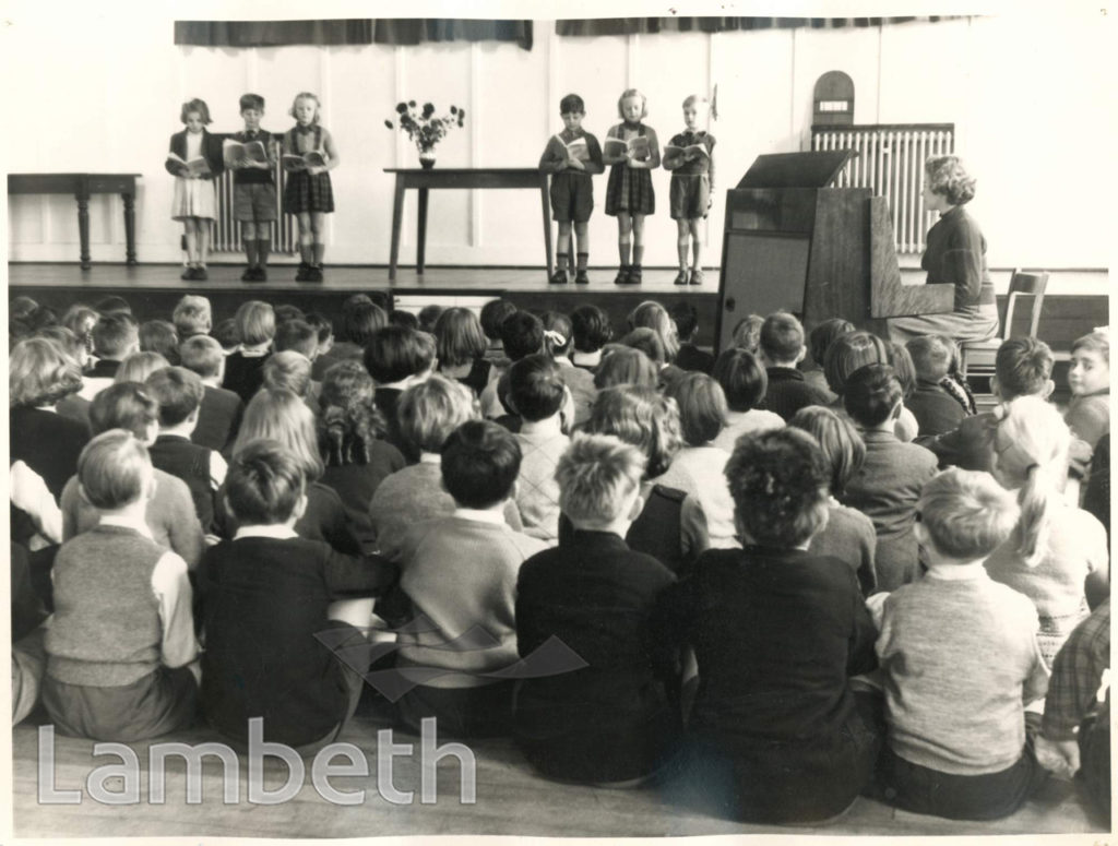 JESSOP PRIMARY SCHOOL: ASSEMBLY,  LOWDEN ROAD, HERNE HILL