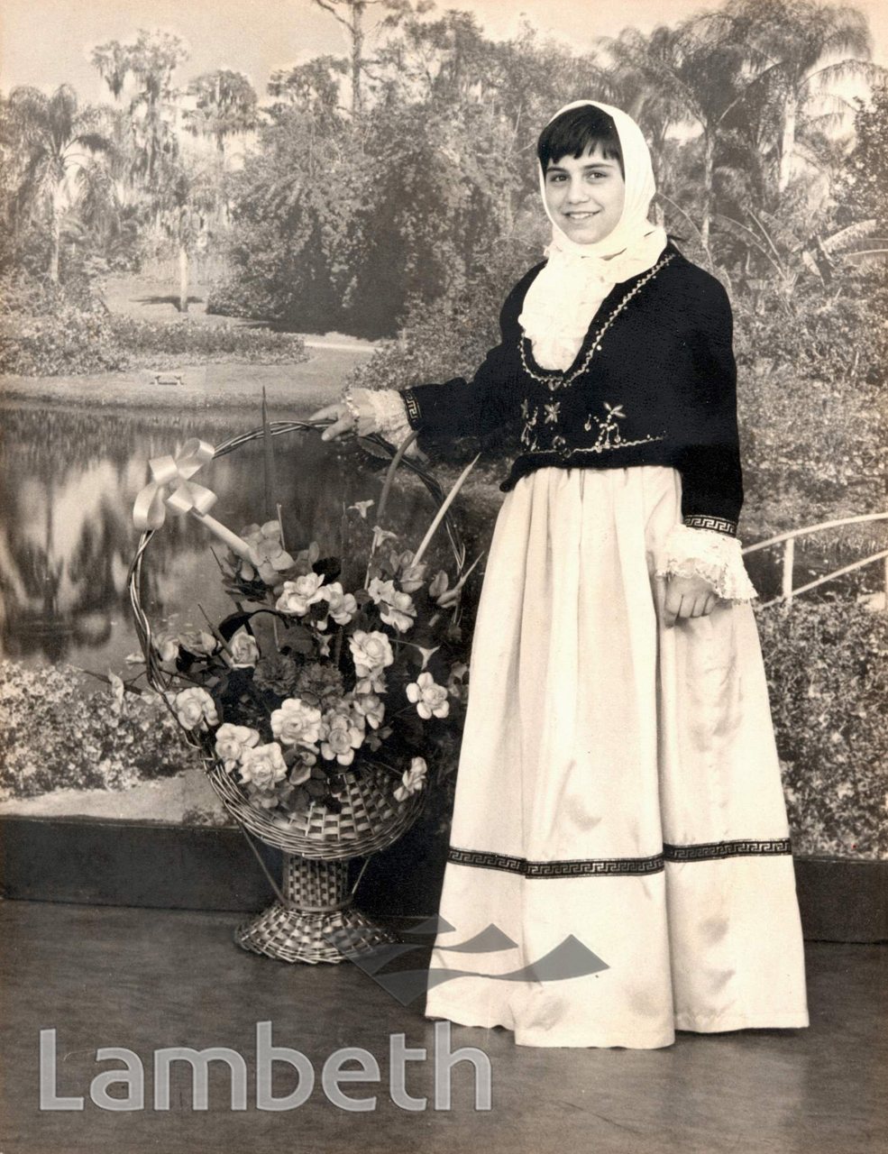CHRISTINA ALEXANDROU IN GREEK CYPRIOT DRESS, STOCKWELL