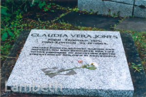 CLAUDIA JONES' GRAVE, HIGHGATE CEMETERY, LONDON