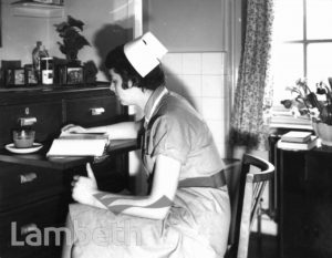 NURSE AT SOUTH LONDON HOSPITAL, CLAPHAM COMMON SOUTH SIDE