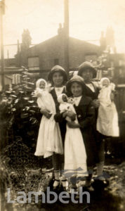 CHILDREN WITH DOLLS, HYDETHORPE ROAD, BALHAM