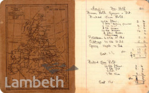 MENU BOOK, CASH & CARRY KITCHEN, KENNINGTON: WORLD WAR II