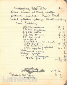MENU, CASH AND CARRY KITCHEN, OVAL: WORLD WAR II