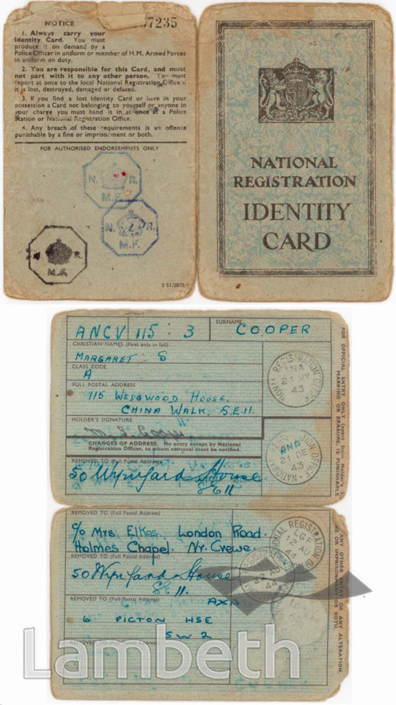 NATIONAL IDENTITY CARD: WORLD WAR II