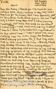 INTERNEE'S LETTER: WORLD WAR II