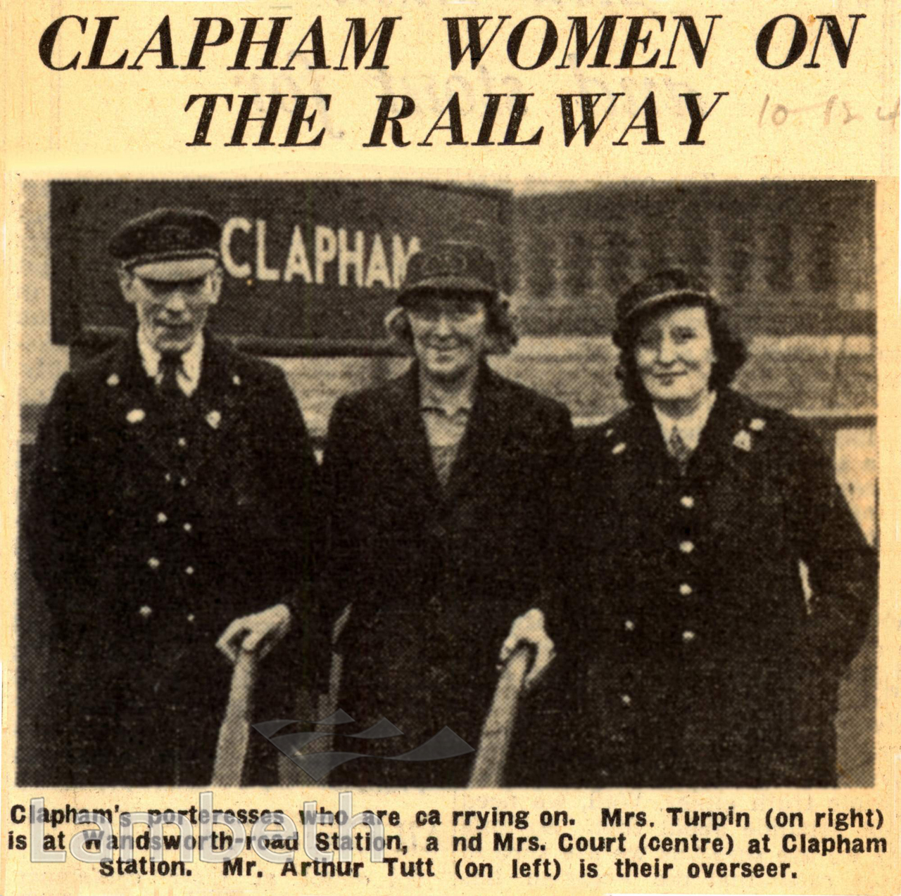 CLAPHAM WOMEN WORKING ON THE RAILWAY: WORLD WAR II