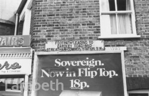 FOOTPATH SIGN, MITCHAM LANE, STREATHAM