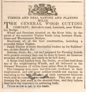 GENERAL WOOD CUTTING COMPANY, BELVEDERE ROAD, LAMBETH