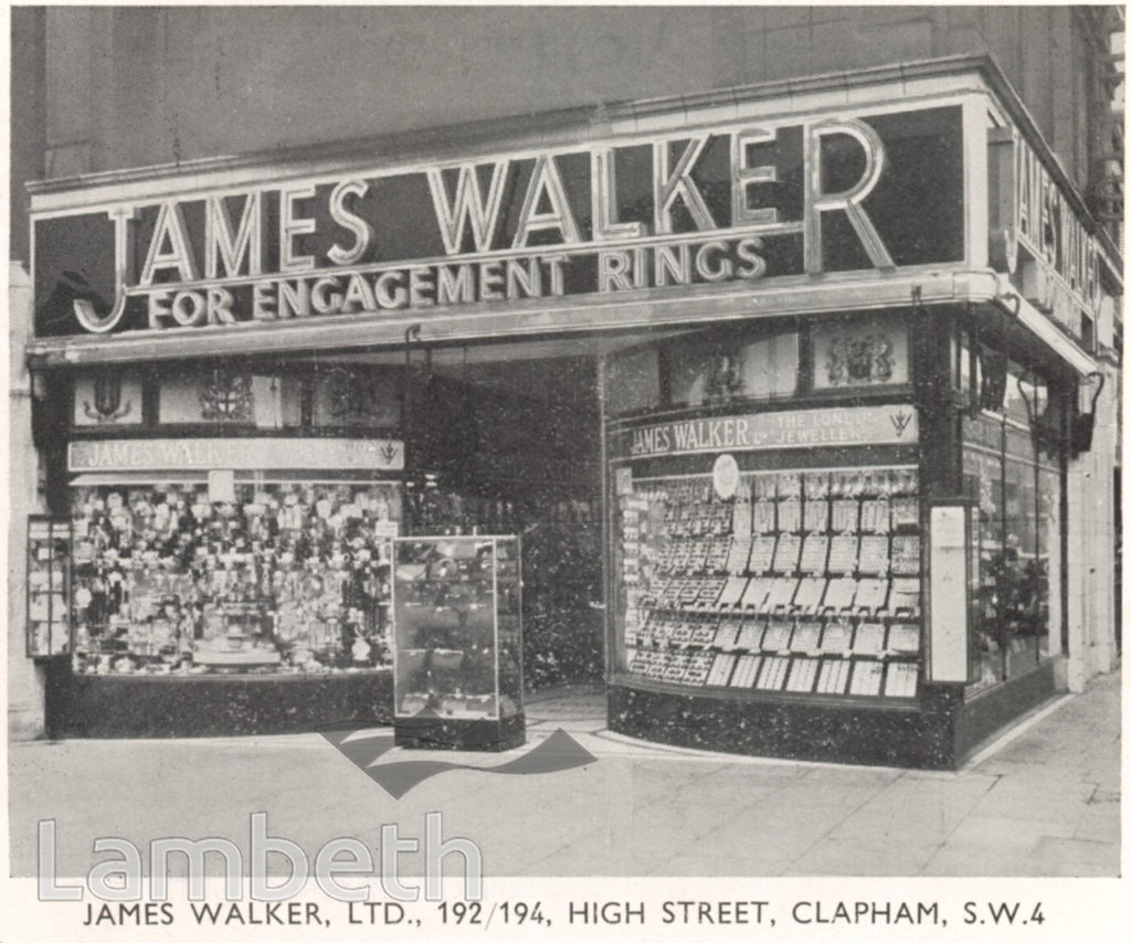 JAMES WALKER JEWELLERS, HIGH STREET, CLAPHAM