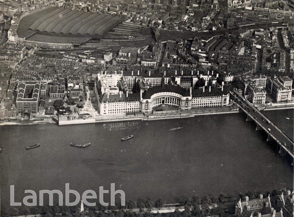 AERIAL VIEW OF COUNTY HALL AND WATERLOO