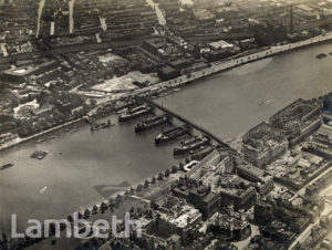 AERIAL VIEW ALBERT EMBANKMENT AND THE THAMES