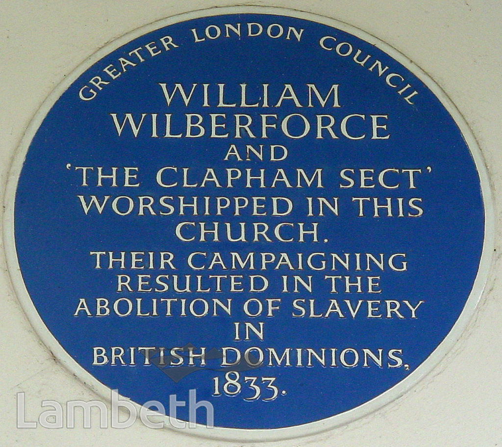 WILLIAM WILBERFORCE PLAQUE, HOLY TRINITY, CLAPHAM