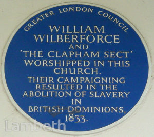 WILLIAM WILBERFORCE PLAQUE, HOLY TRINITY, CLAPHAM