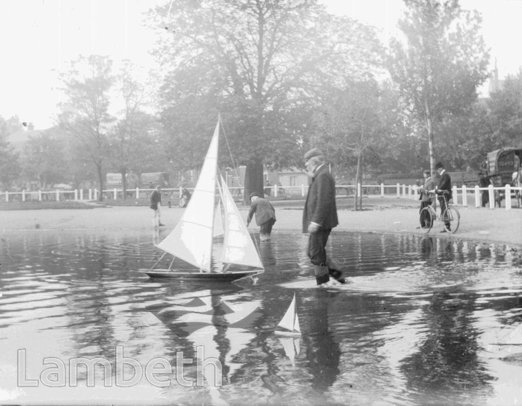 BOATING ON LONG POND, CLAPHAM COMMON