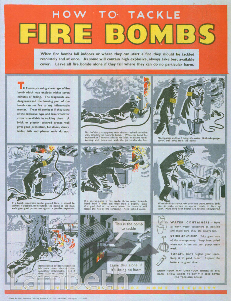 FIRE BOMBS POSTER, WORLD WAR II