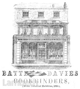 BATTEN & DAVIES, BOOKBINDERS, THE PAVEMENT, CLAPHAM