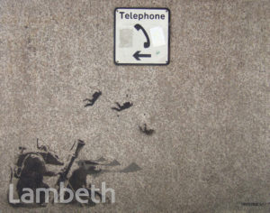 BANKSY GRAFFITI, ALBERT EMBANKMENT, LAMBETH