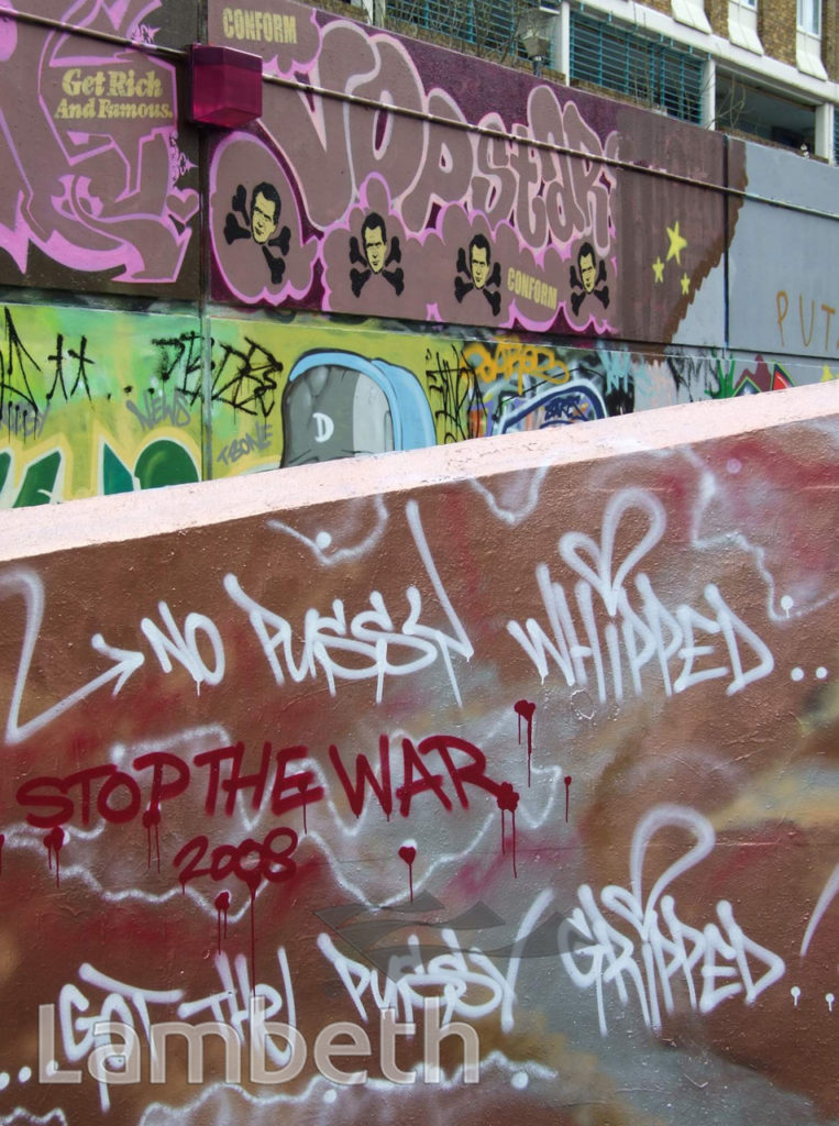 ‘STOP THE WAR’ GRAFFITI, AYTOUN ROAD, STOCKWELL