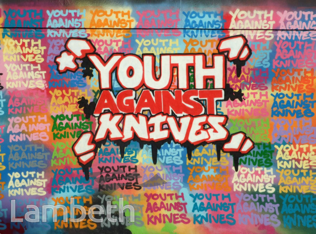 ‘YOUTH AGAINST KNIVES’ ARTWORK, AYTOUN ROAD, STOCKWELL