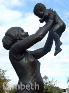 BRONZE WOMAN, STOCKWELL MEMORIAL GARDENS, STOCKWELL