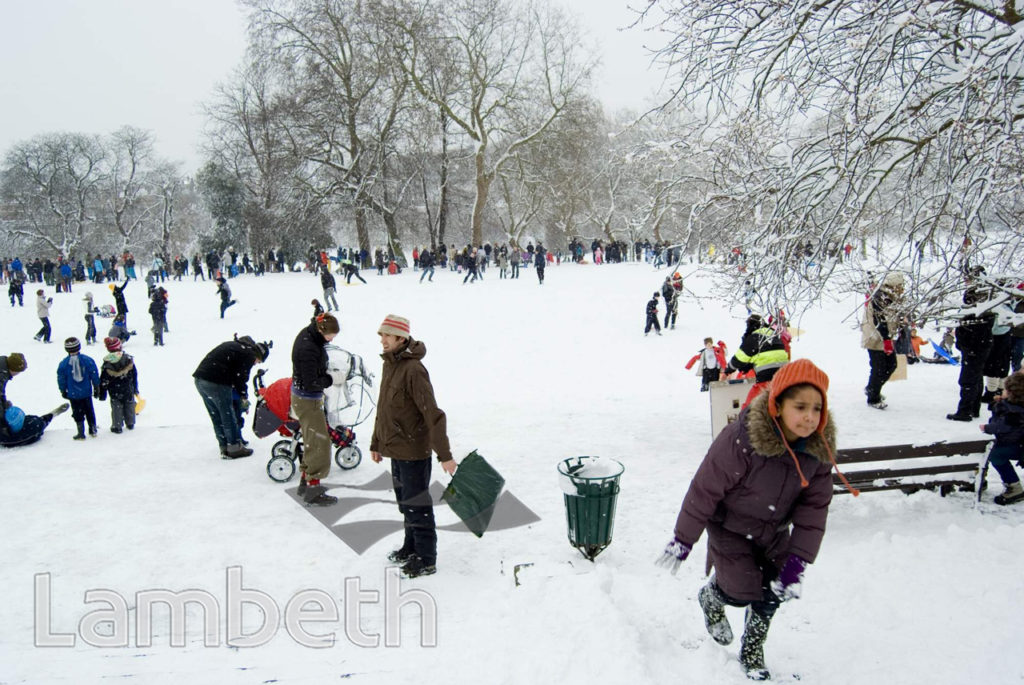 BROCKWELL PARK IN SNOW, HERNE HILL