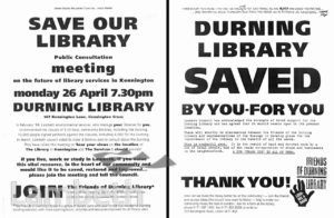 SAVE DURNING LIBRARY CAMPAIGN, KENNINGTON