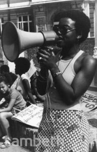 OLIVE MORRIS, PROTEST RALLY, BRIXTON OVAL, BRIXTON